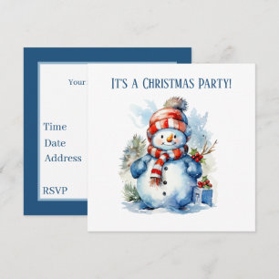 Festive Christmas snowman Holiday party  Invitation