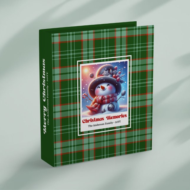 Festive Christmas snowman memory kids album binder (Festive Christmas snowman memory kids album binder)