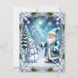 Festive Christmas Snowy Scene Postcard