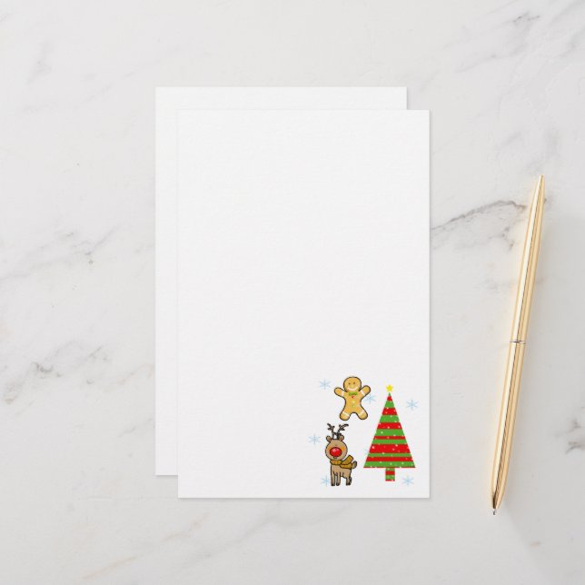 festive Christmas Stationery (Front/Back In Situ)