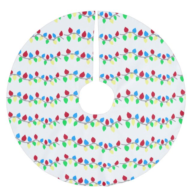 Festive Christmas String Lights Brushed Polyester Tree Skirt (Front)