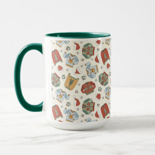 Festive Christmas Sweaters and Hats Pattern Mug