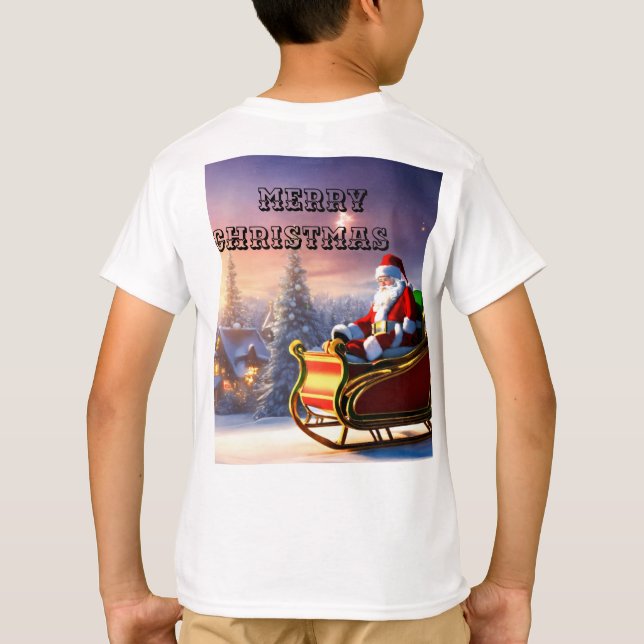 Festive Christmas T-Shirt with Santa Photos  (Back)
