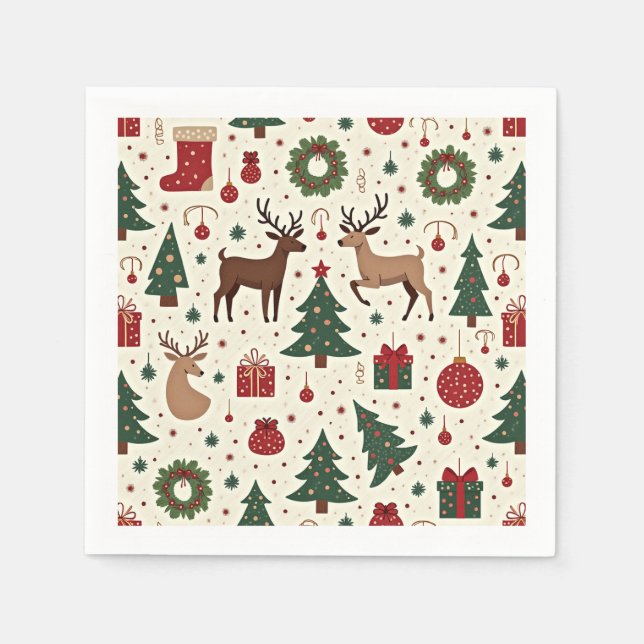 Festive Christmas Theme Napkins (Front)