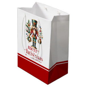 Festive Christmas Theme Nutcracker  Medium Gift Bag
