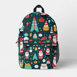 Festive Christmas Theme Pattern Printed Backpack