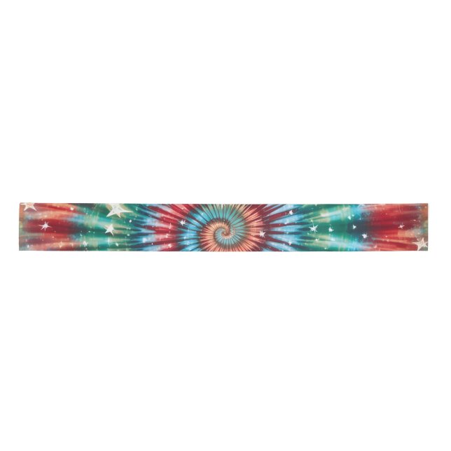 Festive Christmas Tie Dye Spiral Satin Ribbon (Front)