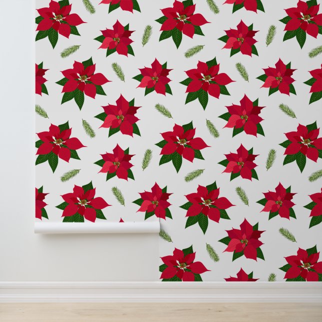 Festive Christmas tiled flowers  Wallpaper (Application)