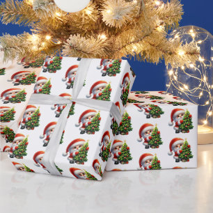 Festive Christmas tiled pattern Santa Wrapping Paper