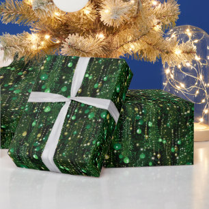 Festive Christmas tinsel tiled pattern Wrapping Paper