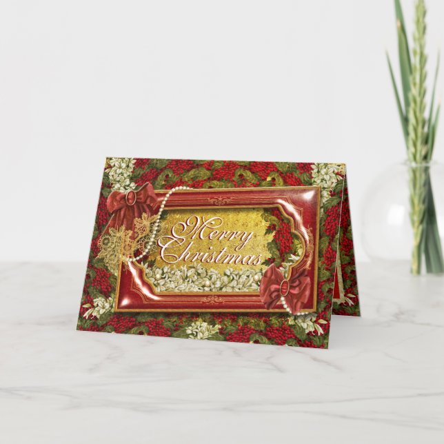 Festive Christmas traditional Holiday Card (Front)