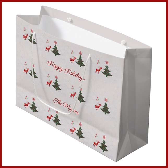 Festive Christmas Tree and Reindeer Large Gift Bag (Creator Uploaded)