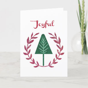 Festive Christmas Tree and Wreath Holiday Card