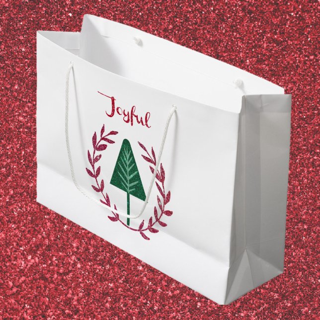 Festive Christmas Tree and Wreath Large Gift Bag (Creator Uploaded)
