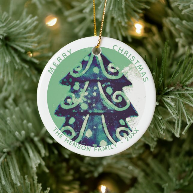 Festive Christmas Tree Artistic Family Holidays Ceramic Ornament (Tree)