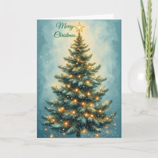 Festive Christmas Tree  Card (Front)