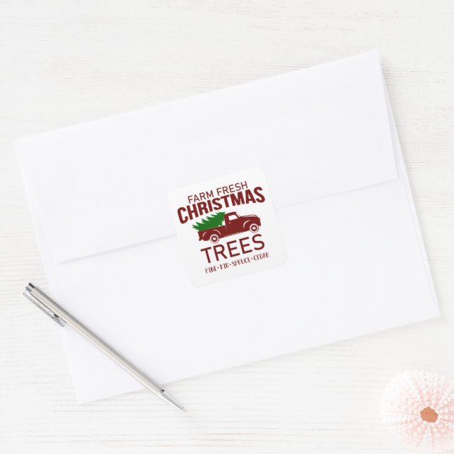 Festive Christmas tree farm business sticker (Envelope)
