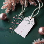 Festive Christmas Tree Green Vintage Retro Van Gif Gift Tags<br><div class="desc">Celebrate the magical and festive holiday season with our custom holiday gift tag. Our vintage holiday design features a cute girly pink retro van carrying a Christmas tree. This fun Christmas pattern also incorporates ribbons, presents, ornaments and the words fa la la. The reverse side features the to and from...</div>