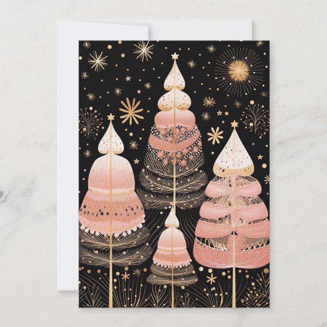 Festive Christmas Tree Greeting Card (Front)