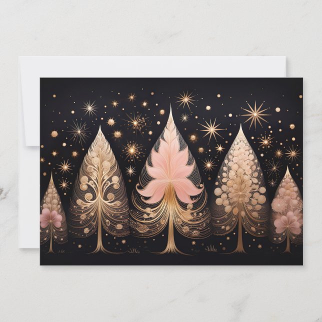 Festive Christmas Tree Greeting Card (Front)