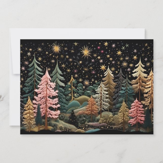 Festive Christmas Tree Greeting Card (Front)