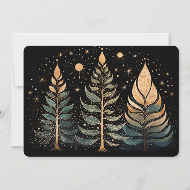 Festive Christmas Tree Greeting Card (Front)