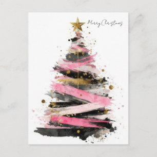 Festive Christmas Tree Greeting Holiday Postcard