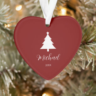 Festive Christmas Tree Heart-Shaped Mark Ornament