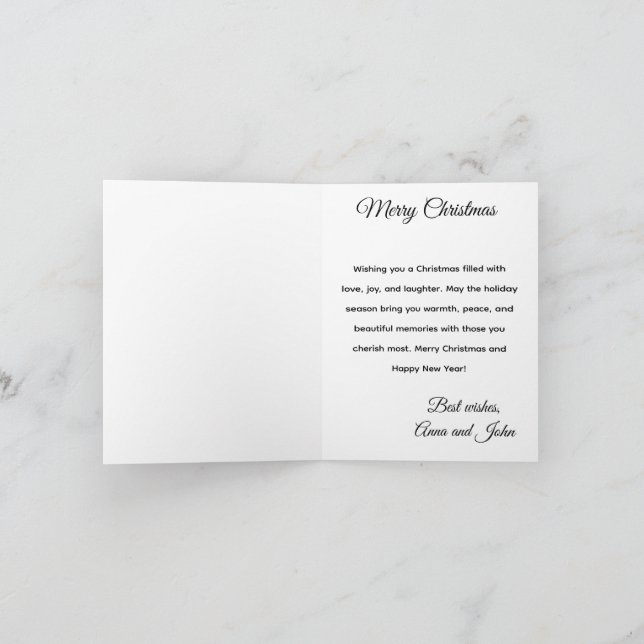 Festive Christmas Tree Holiday Greeting Card (Inside)