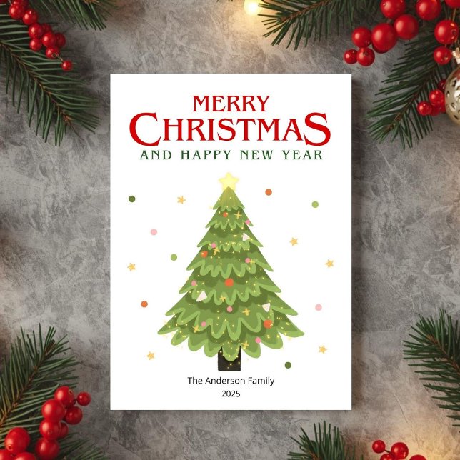 Festive Christmas Tree Holiday Greeting Card (Creator Uploaded)