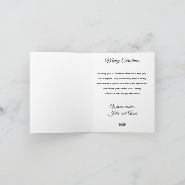 Festive Christmas Tree Holiday Greeting Card (Inside)