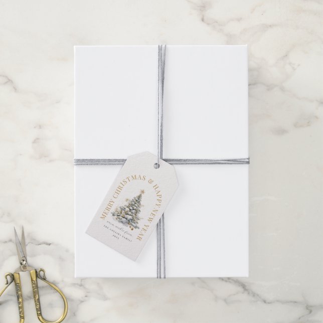 Festive Christmas Tree Modern Gift Tags (With Twine)
