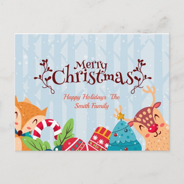 Festive Christmas Tree Postcard (Front)