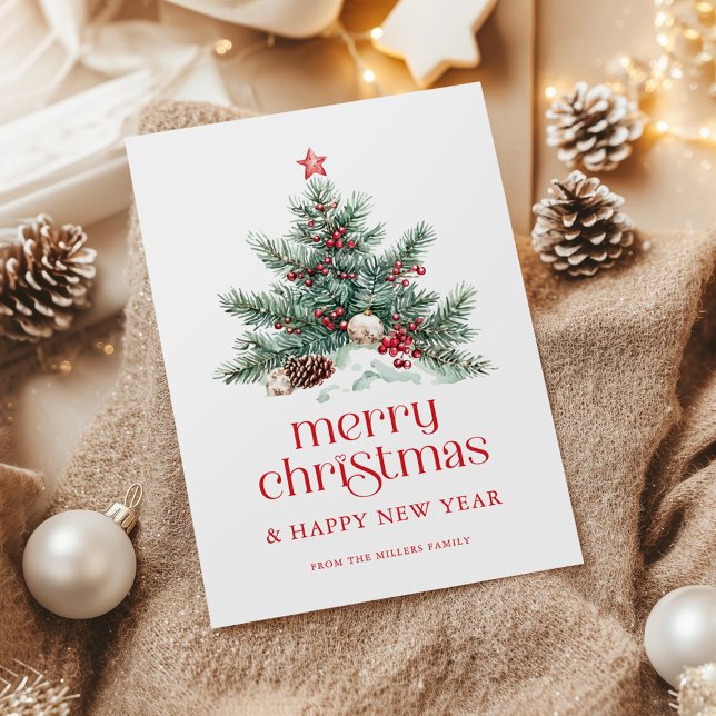 Festive Christmas Tree Red Retro Typography  Invitation (Creator Uploaded)