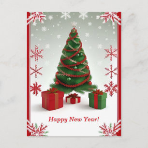 ❄️ Festive Christmas Tree Snow Landscape Winter Postcard