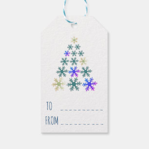 Festive Christmas tree Snowflakes Holiday Gift Tags