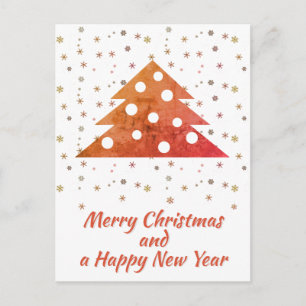 Festive Christmas Tree Snowflakes Script Holiday Postcard