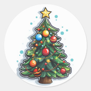 Festive Christmas Tree Sticker