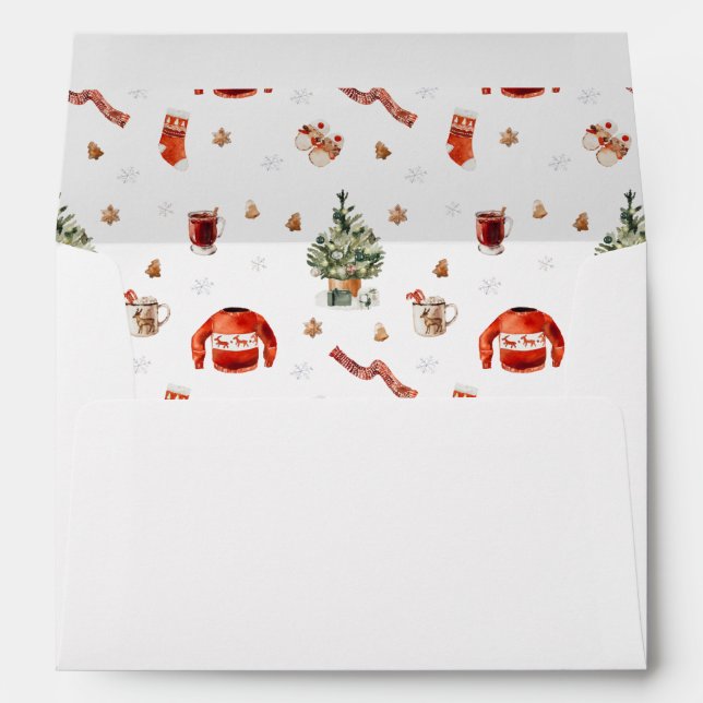 Festive Christmas Tree & Ugly Sweater Envelope (Back (Bottom))