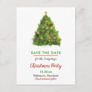 Festive Christmas Tree Winter Holiday Party Announcement Postcard
