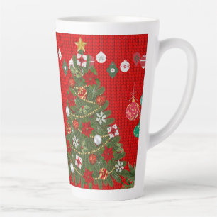 Festive Christmas Tree with Cozy Winter Design gif Latte Mug