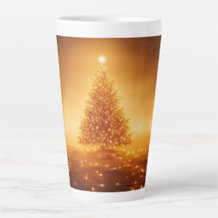 Festive Christmas Tree with Cozy Winter Design gif Latte Mug