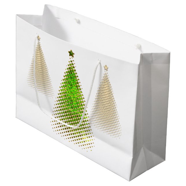 Festive Christmas Trees  Large Gift Bag (Front Angled)
