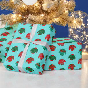 Festive Christmas Ugly Sweater Pattern Gift  Wrapping Paper