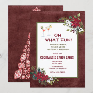 Festive Christmas Watercolor Cocktail Party Invita Invitation