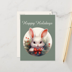 Festive Christmas watercolor Country bunny Holiday
