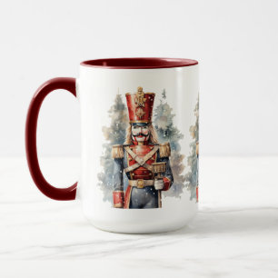 Festive Christmas watercolor nutcracker  Mug