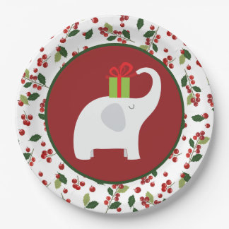 Festive Christmas white elephant party Paper Plate