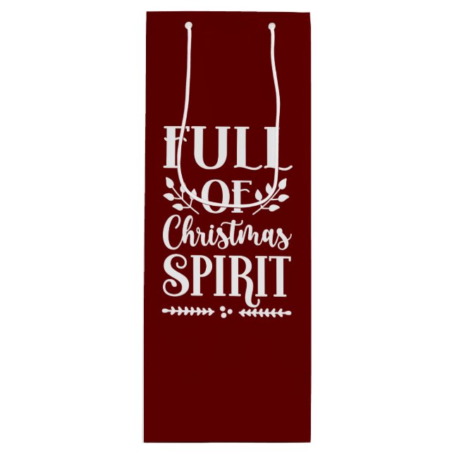 Festive Christmas Wine Gift Bag (Front)