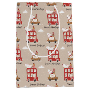 Festive Christmas Winter Medium Gift Bag